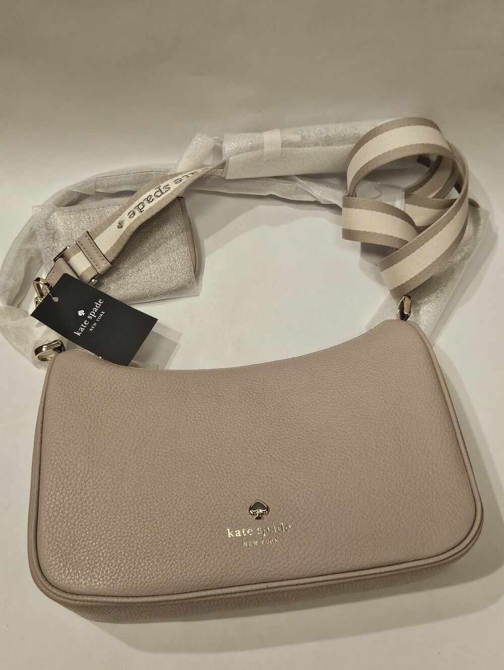 Kate Spade Emma Medium Shoulder Bag Pebble Leather Tan Beige New NWT Purse